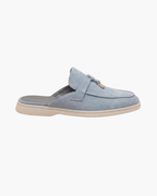 Mule Sky Blue Suède Méditerranéen
